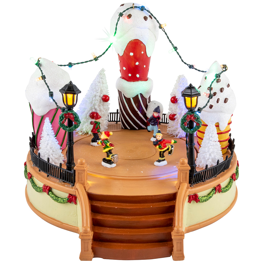 Ice world skaters animatedMulticolor-B/O-LED-26,5x22,5x20cm