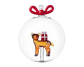 ICHENDORF WOODLAND TALES palla Natale renna con regalo rosso e fiocco