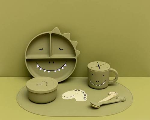TRIXIE - Silicone snack pot with lid - Mr. Dino