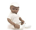 MINIKANE - Augustin – Bambolotto 47 cm con Tutina in Doppia Garza Beige
