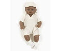 Augustin, bambolotto 47 cm con tutina in lino beige