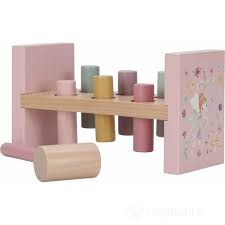 Little Dutch Banco dei pioli con martello in legno FSC
