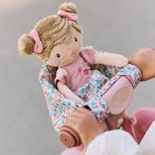 Little Dutch Seggiolino bici per bambole rosa floreale