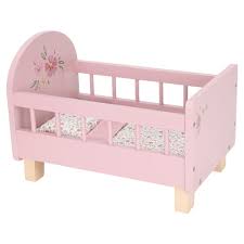 Little Dutch - Lettino per bambole in legno FSC con tessile