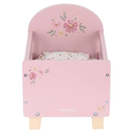Little Dutch - Lettino per bambole in legno FSC con tessile
