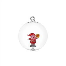 CHRISTMAS TALES Palla Natale Babbo Natale con regalo giallo