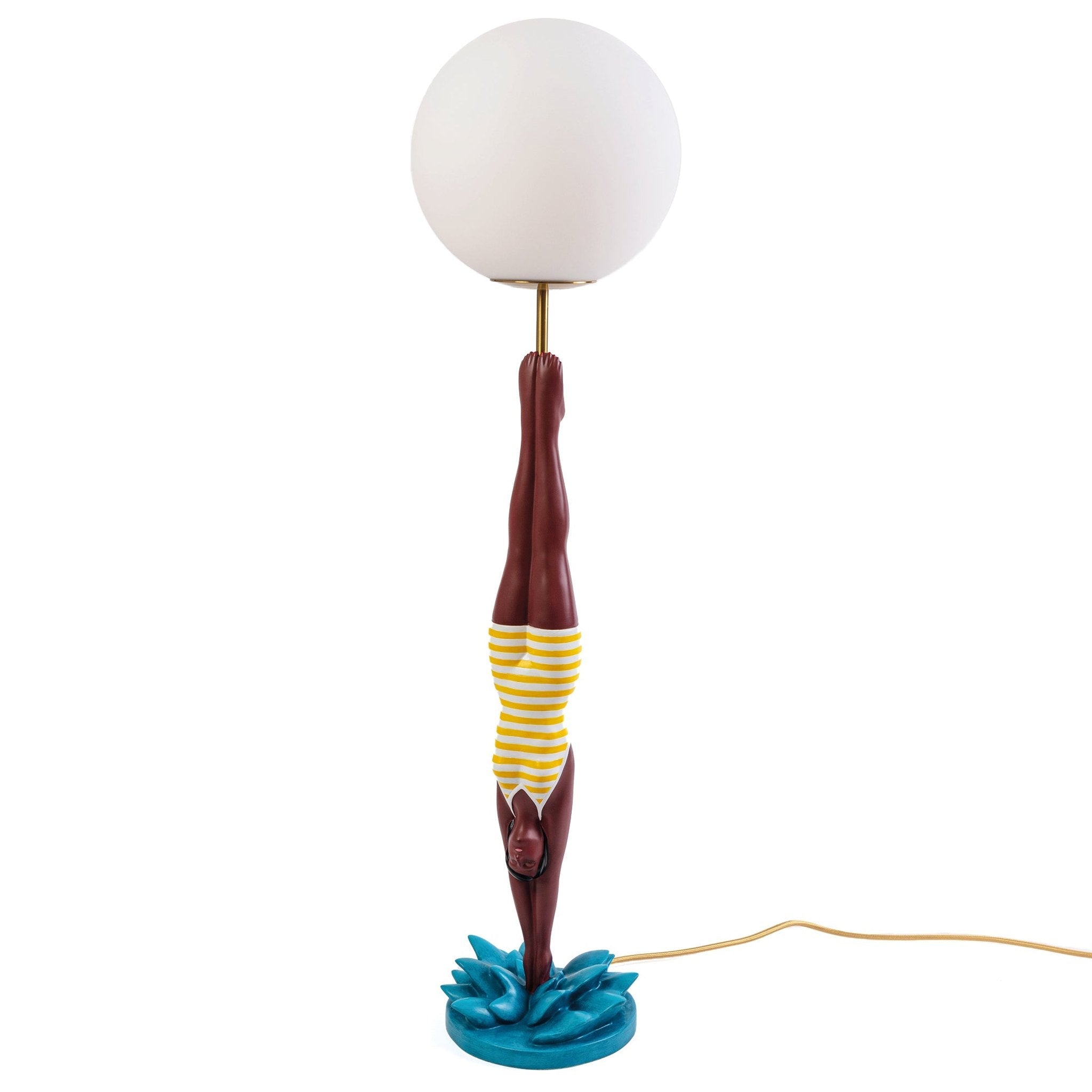 LAMPADA DA TAVOLO IN RESINA "LADY DIVER" CM 25 95 - GIALLO