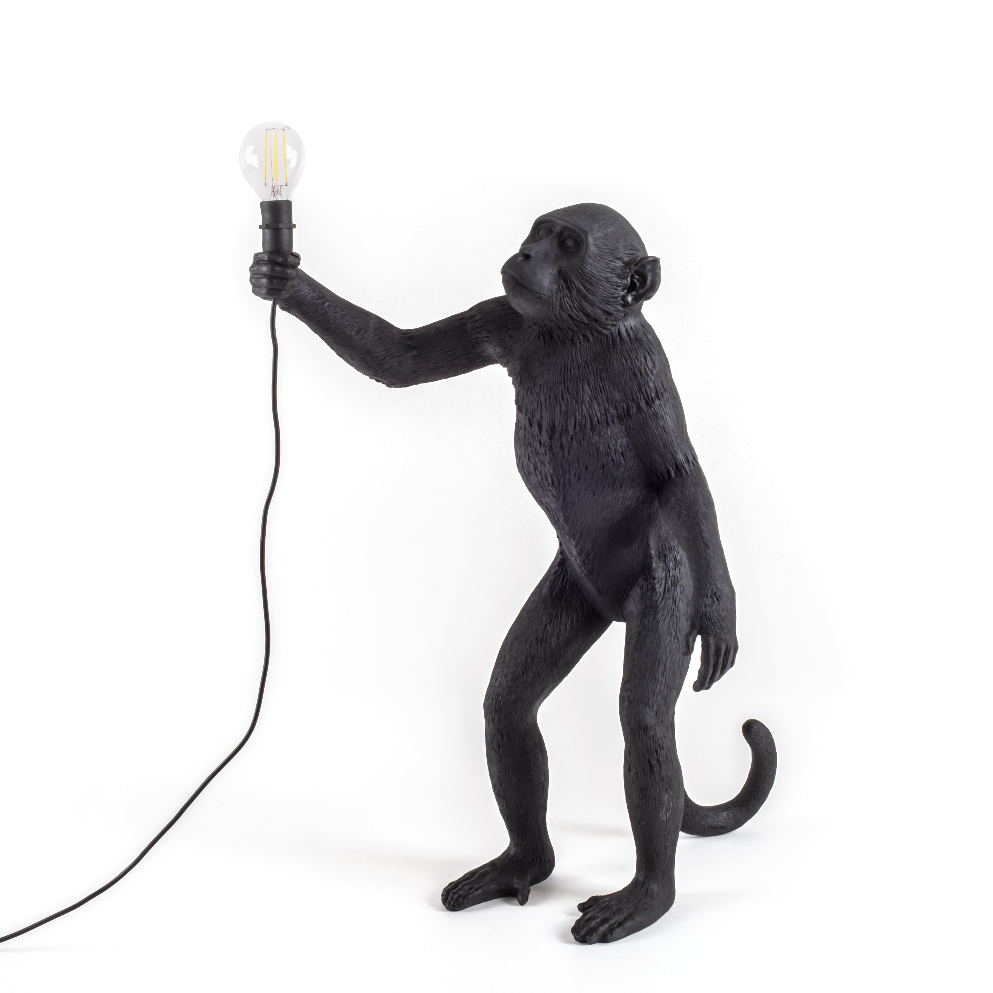 LAMPADA IN RESINA "MONKEY LAMP-OUTDOOR-BLACK" IN PIEDI