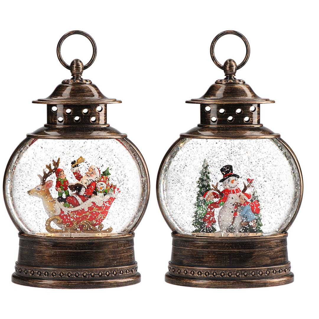 Lantern water spinning 2 ass Multicolor-B/O-LED-17,5x8,5x28cm