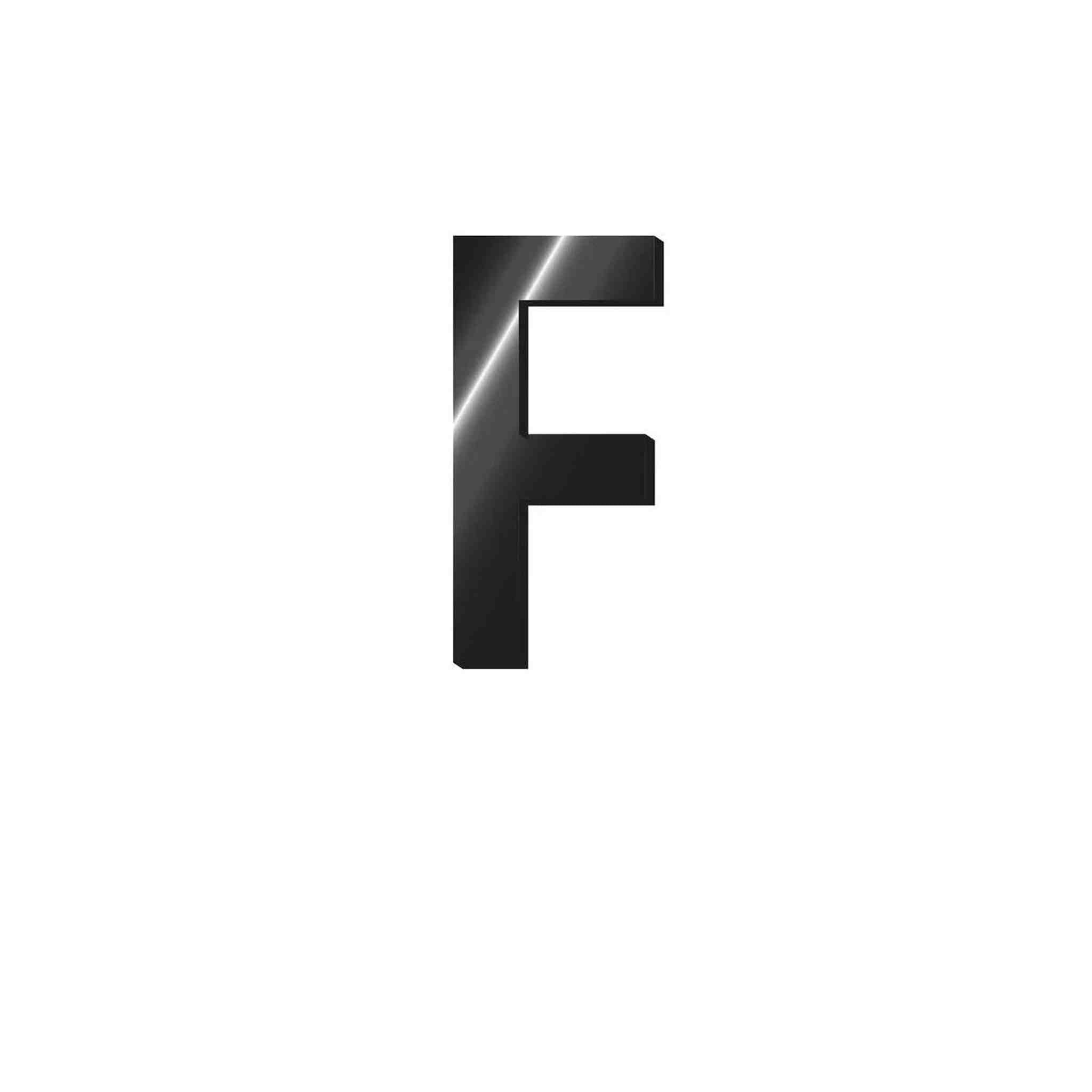 LETTERA ADESIVA IN METALLO - F