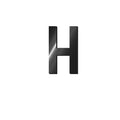 LETTERA ADESIVA IN METALLO - H