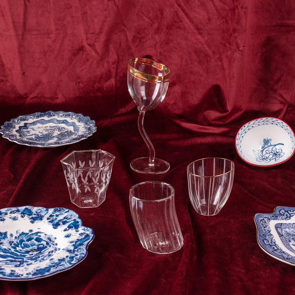 Seletti "Classic on Acid - Diamonds" Bicchiere a Calice in Vetro