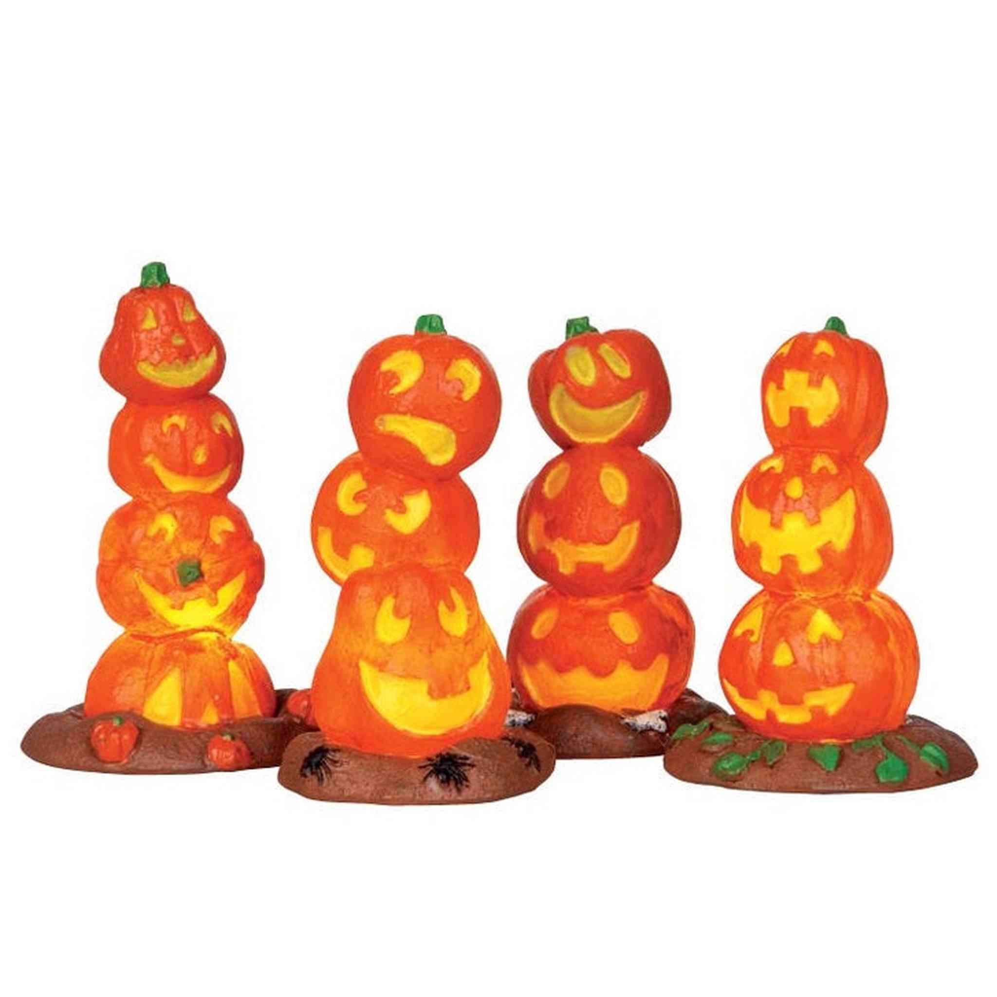 LIGHT UP PUMPKIN STACK, SET/4, B/O (4.5V) 34623-AQ