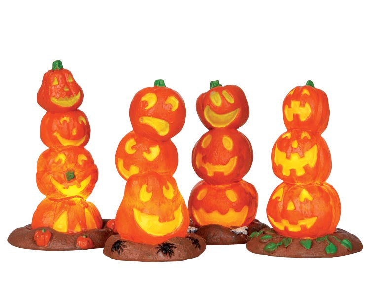 LIGHT UP PUMPKIN STACK, SET/4, B/O (4.5V) 34623-AQ