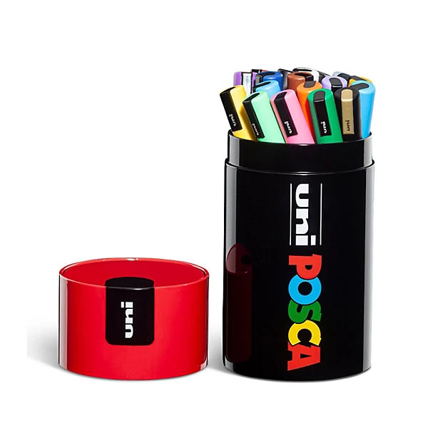 Uni Posca Marcatore Punta Media Gift Box 18 Pz Rosso