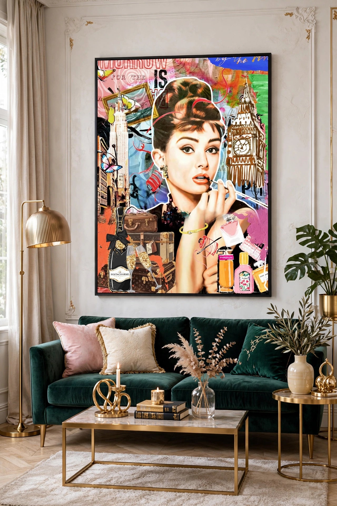 Palais Royal Quadro Glossy Style Audrey Hepburn 80x120 cm