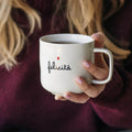 SIMPLE DAY - Mug Bianca in Gres – Decoro "Felicità" 400 ml