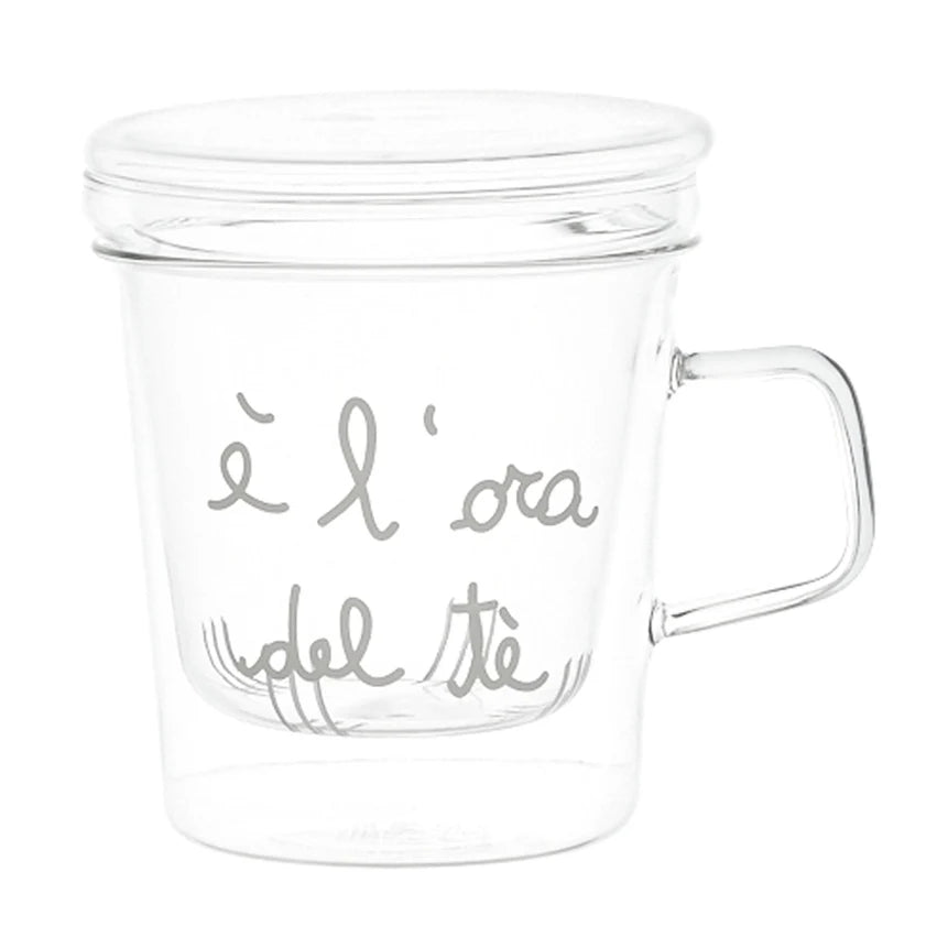 SIMPLE DAY - Mug con Infusore in vetro borosilicato È l'Ora Del Tè