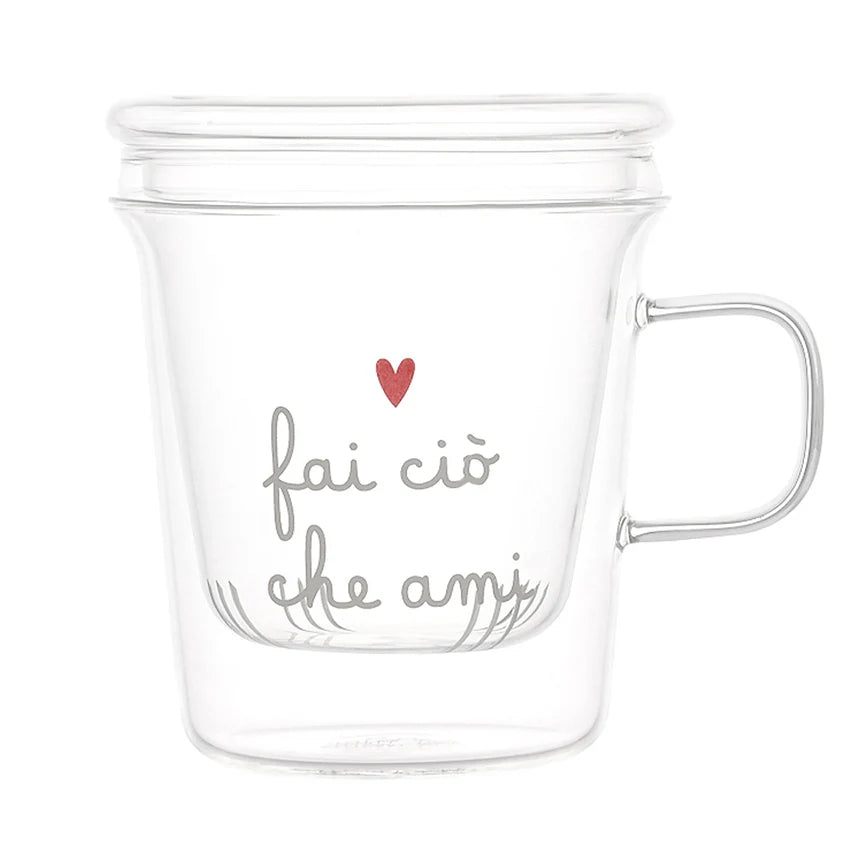 SIMPLE DAY - Mug con Infusore in vetro borosilicato Fai ciò che ami