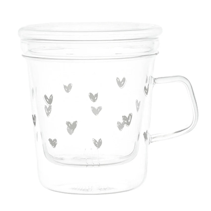 SIMPLE DAY - Mug con Infusore in vetro borosilicato Tappezzeria Cuori
