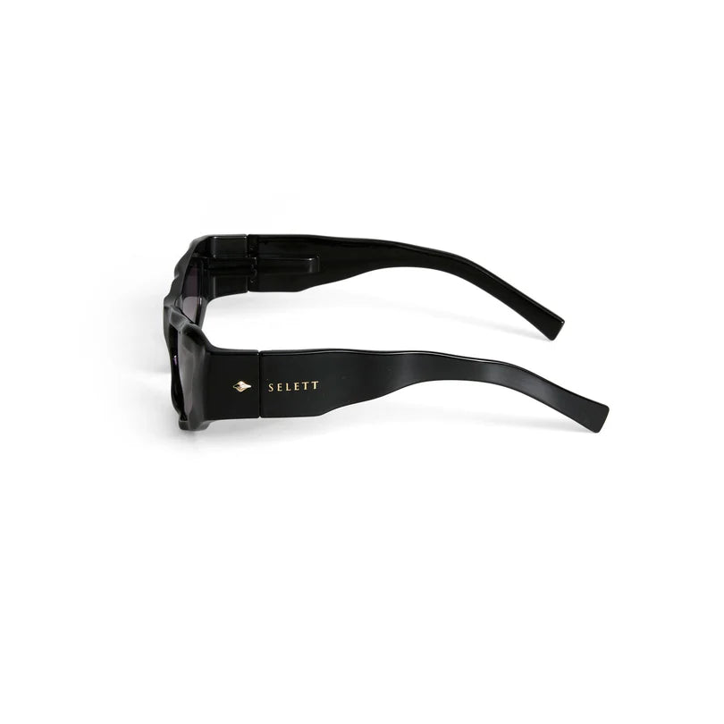 SELETTI X OKKIA - Occhiali da sole Kansas - Montatura nera - Lenti nere sfumate - Finitura lucida