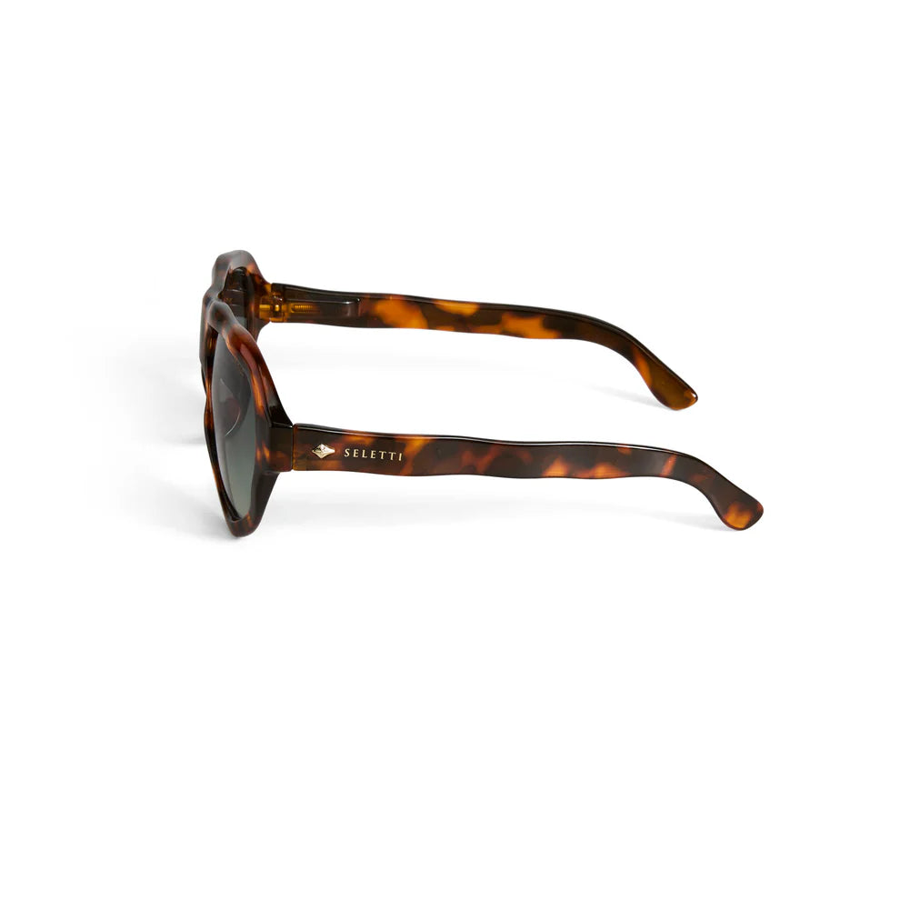 SELETTI X OKKIA - Occhiali da sole Florida - Montatura Havana classica - Lenti sfumate verdi - Finitura lucida