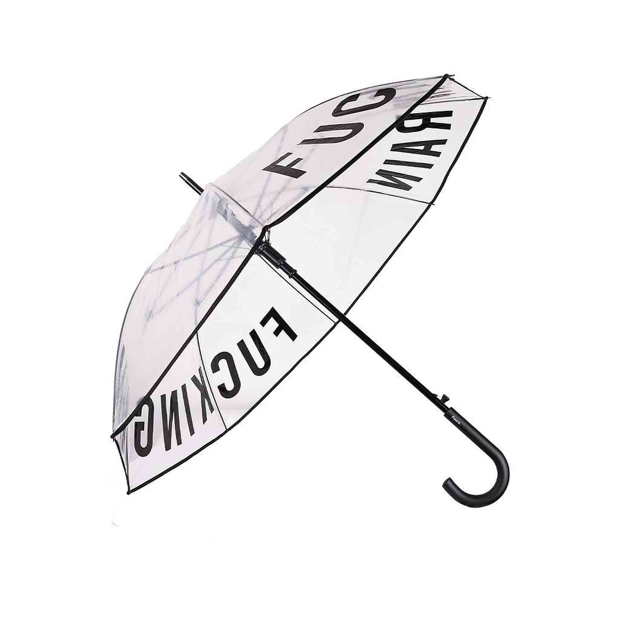 Ombrello "Fucking rain" trasparente