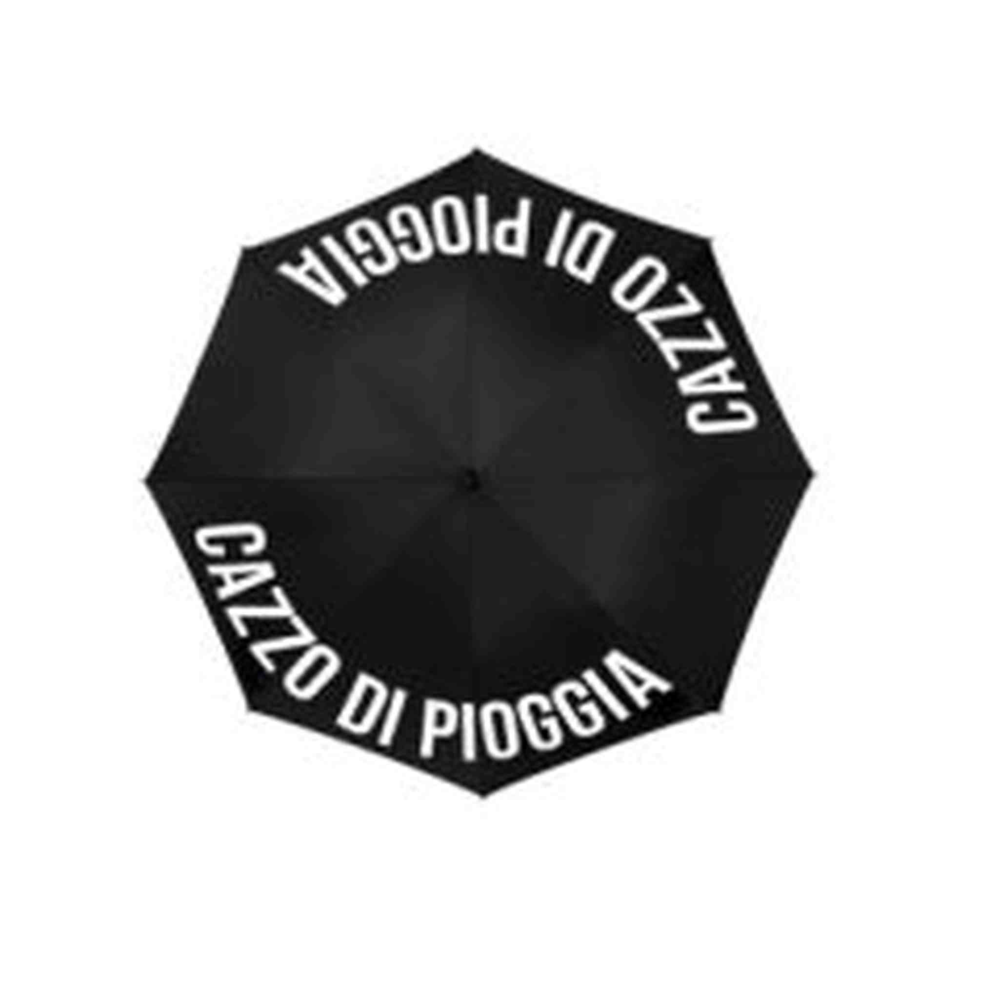 Ombrello pieghevole "Cazzo di pioggia" nero