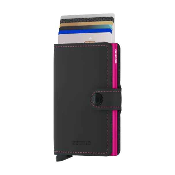 Secrid Miniwallet Matte Black & Fuchsia