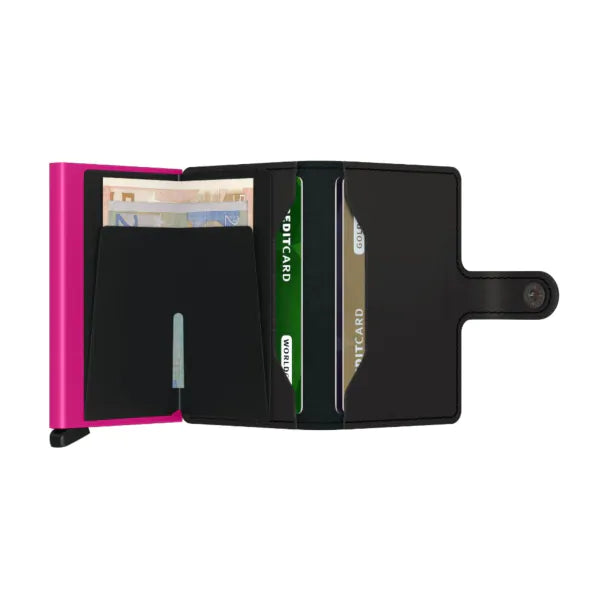 Secrid Miniwallet Matte Black & Fuchsia