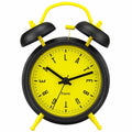 Orologio sveglia retrò "Late but Great" nero/giallo