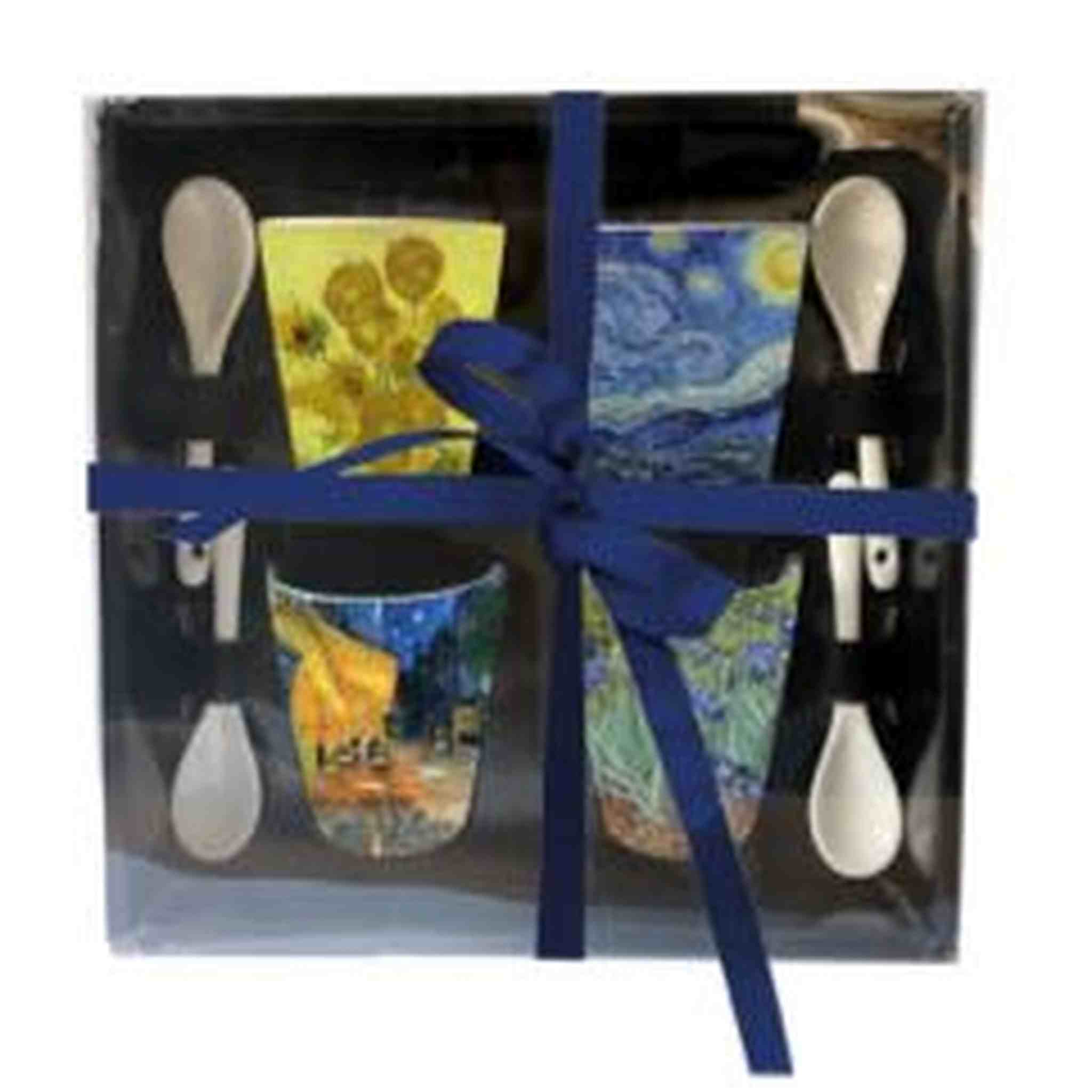 PACKS 4 TASSES + CUILLERE ASSORTIE VAN GOGH