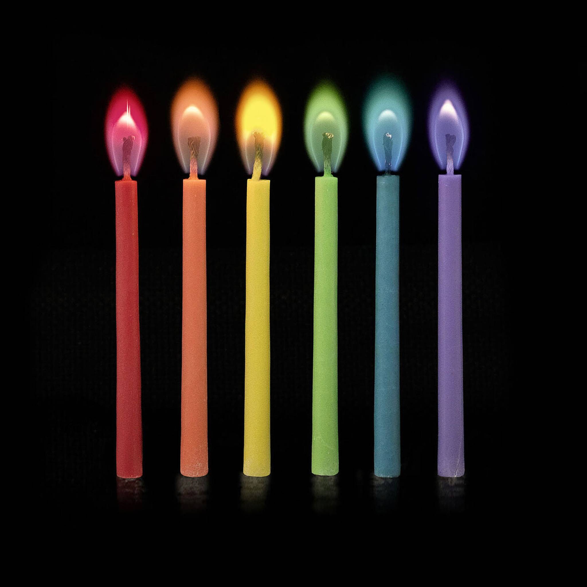 Party Candles-CANDELINE CON FIAMMA COLORATA
