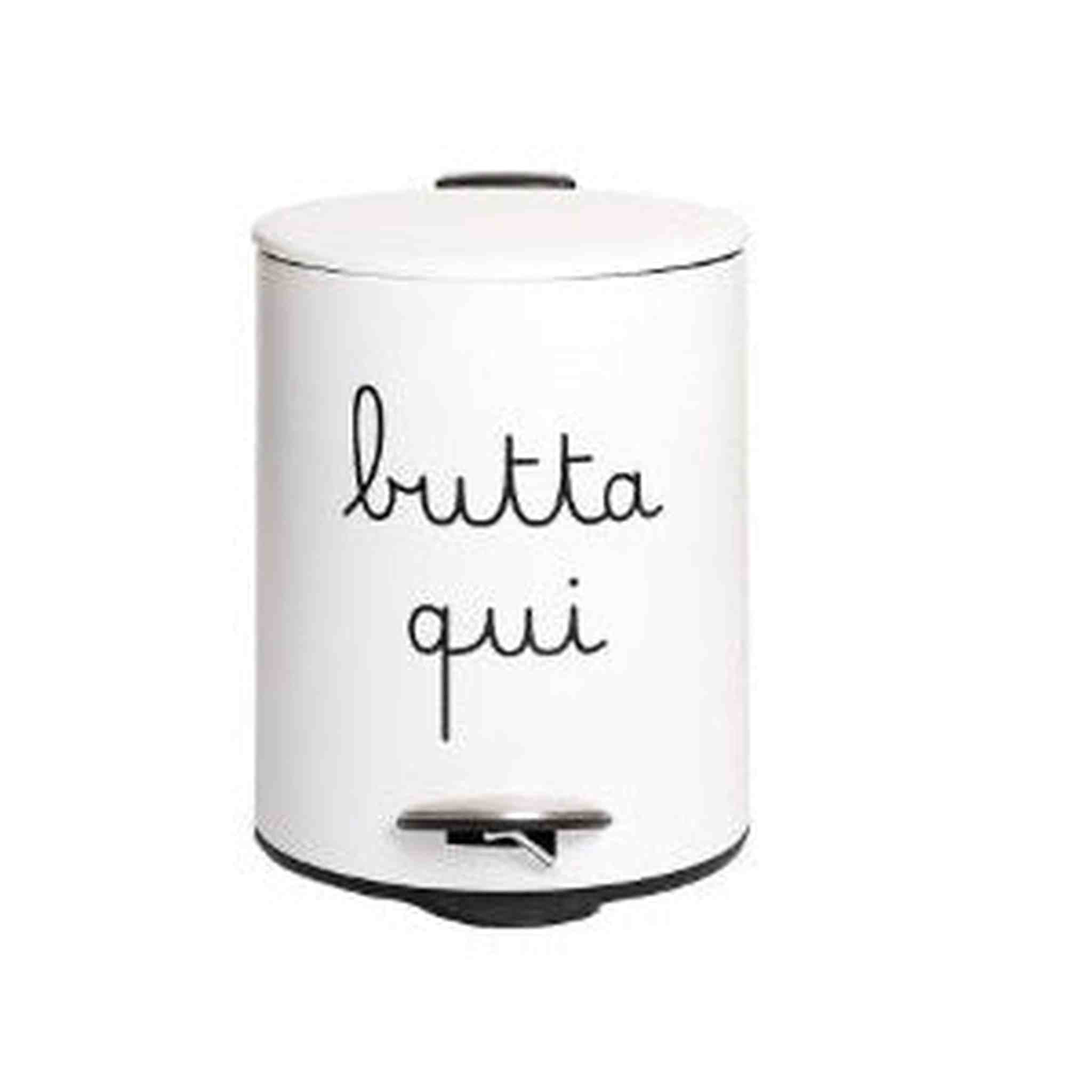 PATTUMIERA 5L BIANCA BUTTA QUI 25x19xh27
