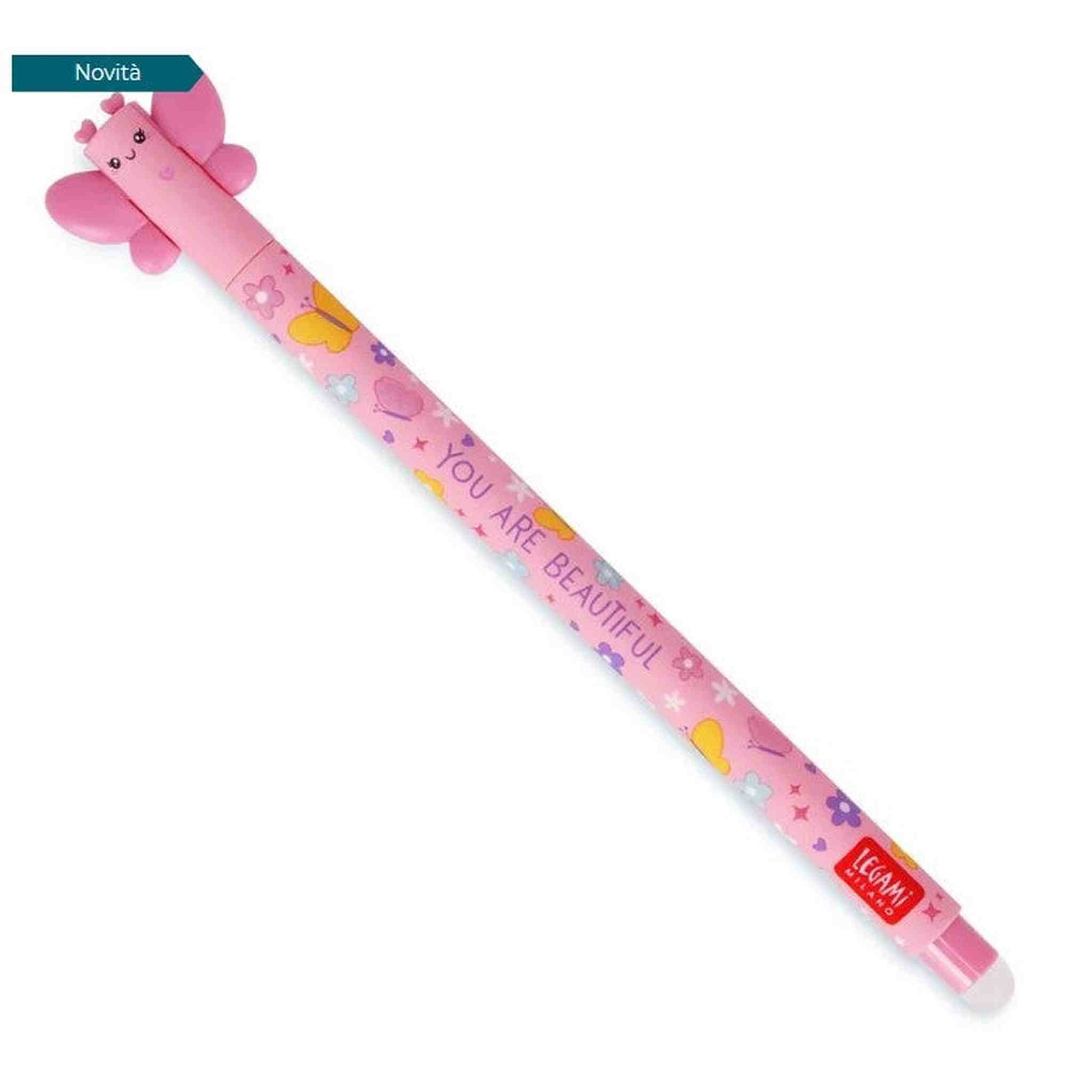 PENNA GEL CANCELLABILE ROSA - BUTTERFLY