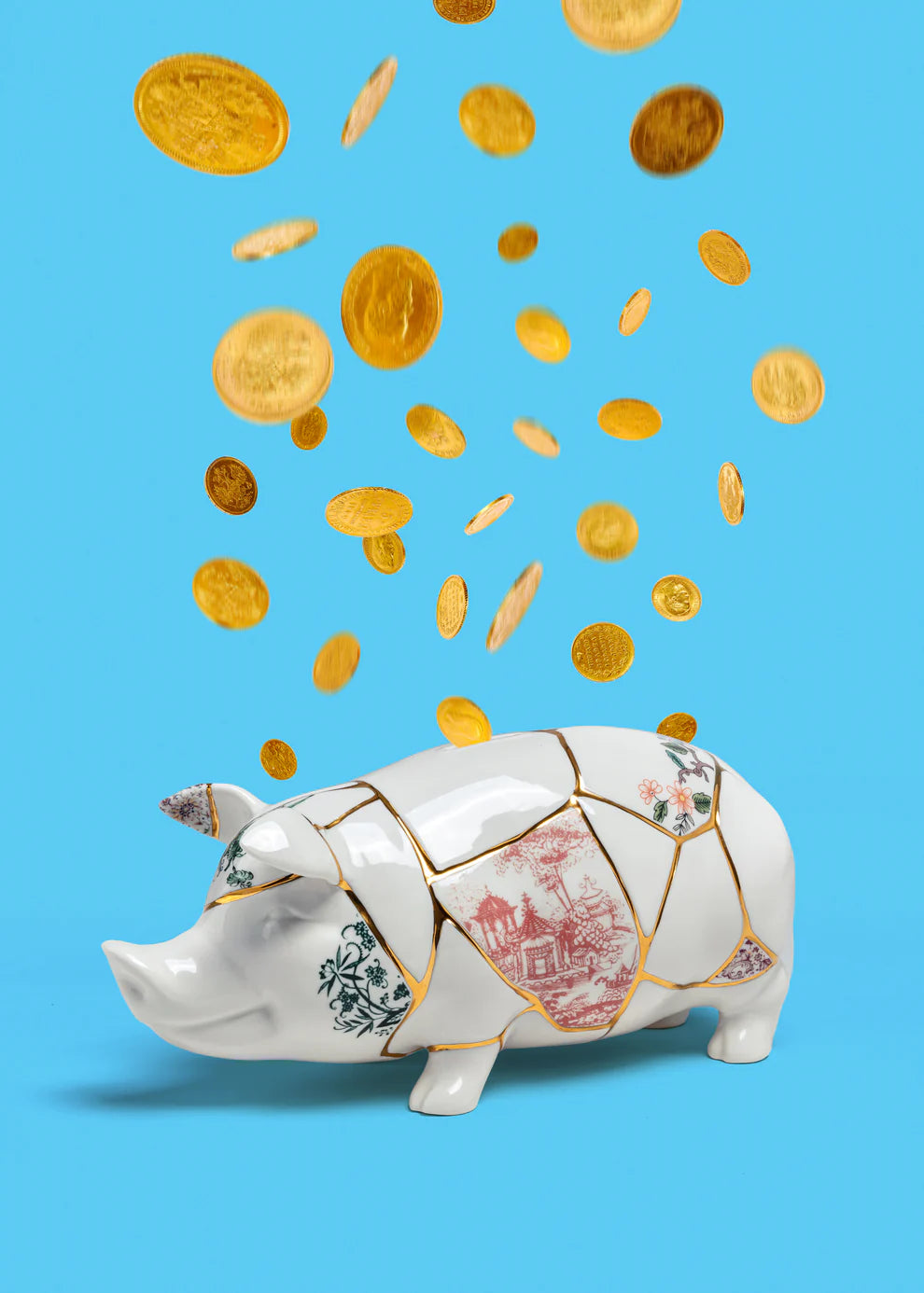 SELETTI - SALVADANAIO IN PORCELLANA KINTSUGI PIGGY BANK