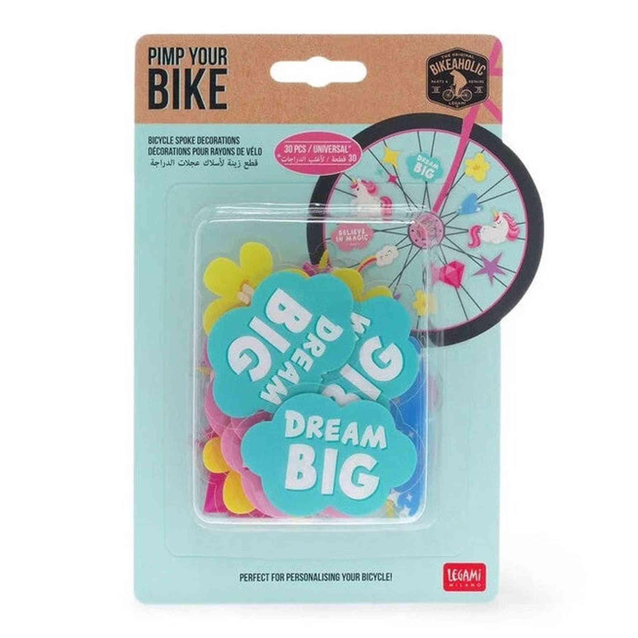 Pimp your Bike! Set 30 Decorazioni per Raggi Bicicletta - Unicorn