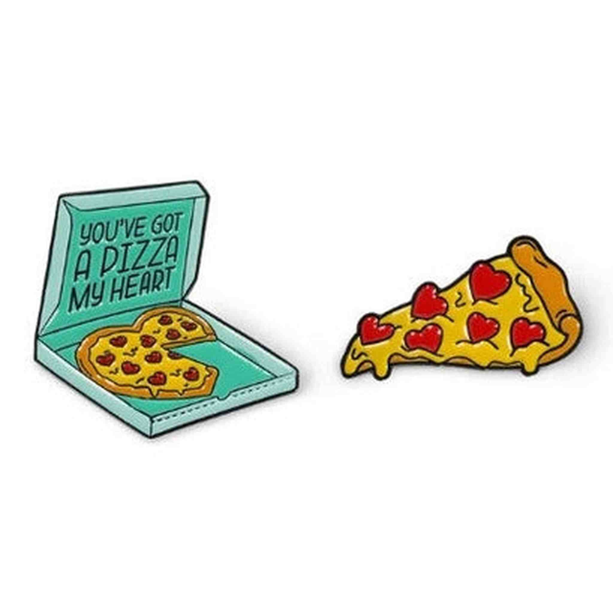 Pin Your Style! -  Set di 2 Spille in Metallo Smaltato - PIZZA!