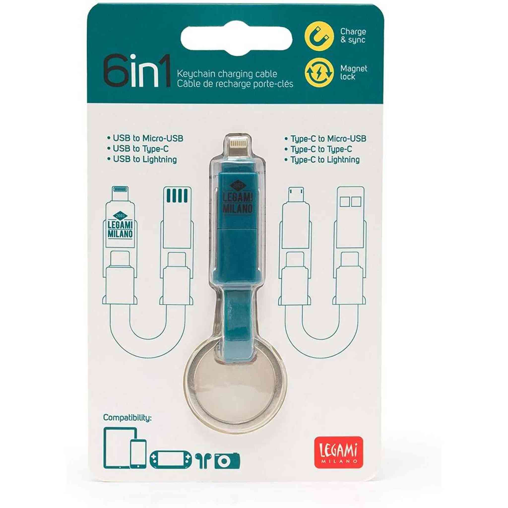 PORTACHIAVI - CAVO DI RICARICA 6 IN 1