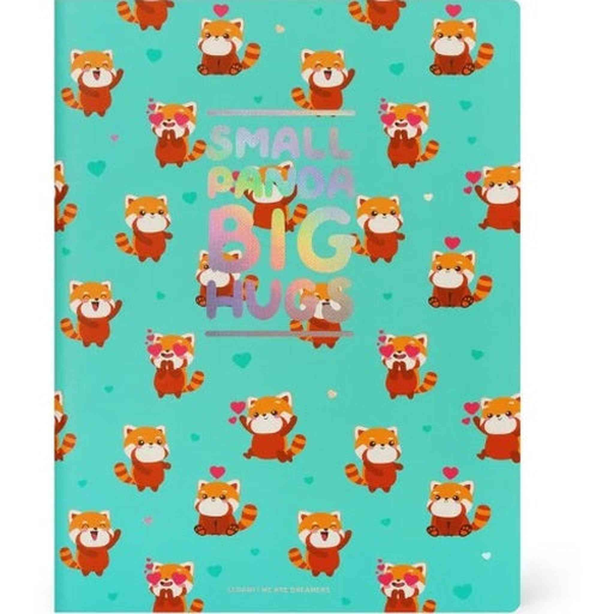 QUADERNO FOGLIO B5 A RIGHE - RED PANDA