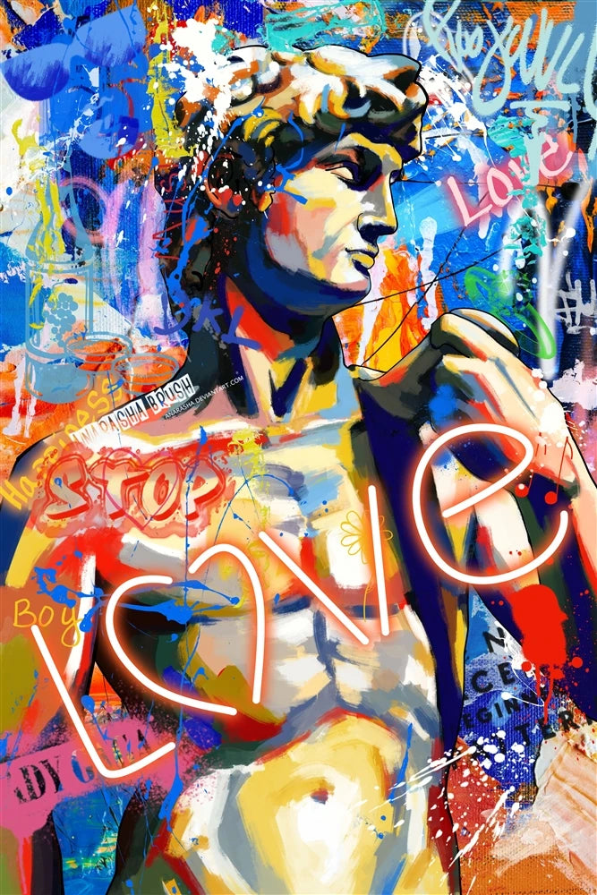 Palais Royal – Quadro LED Statua, Arte Classica, 80x120 cm