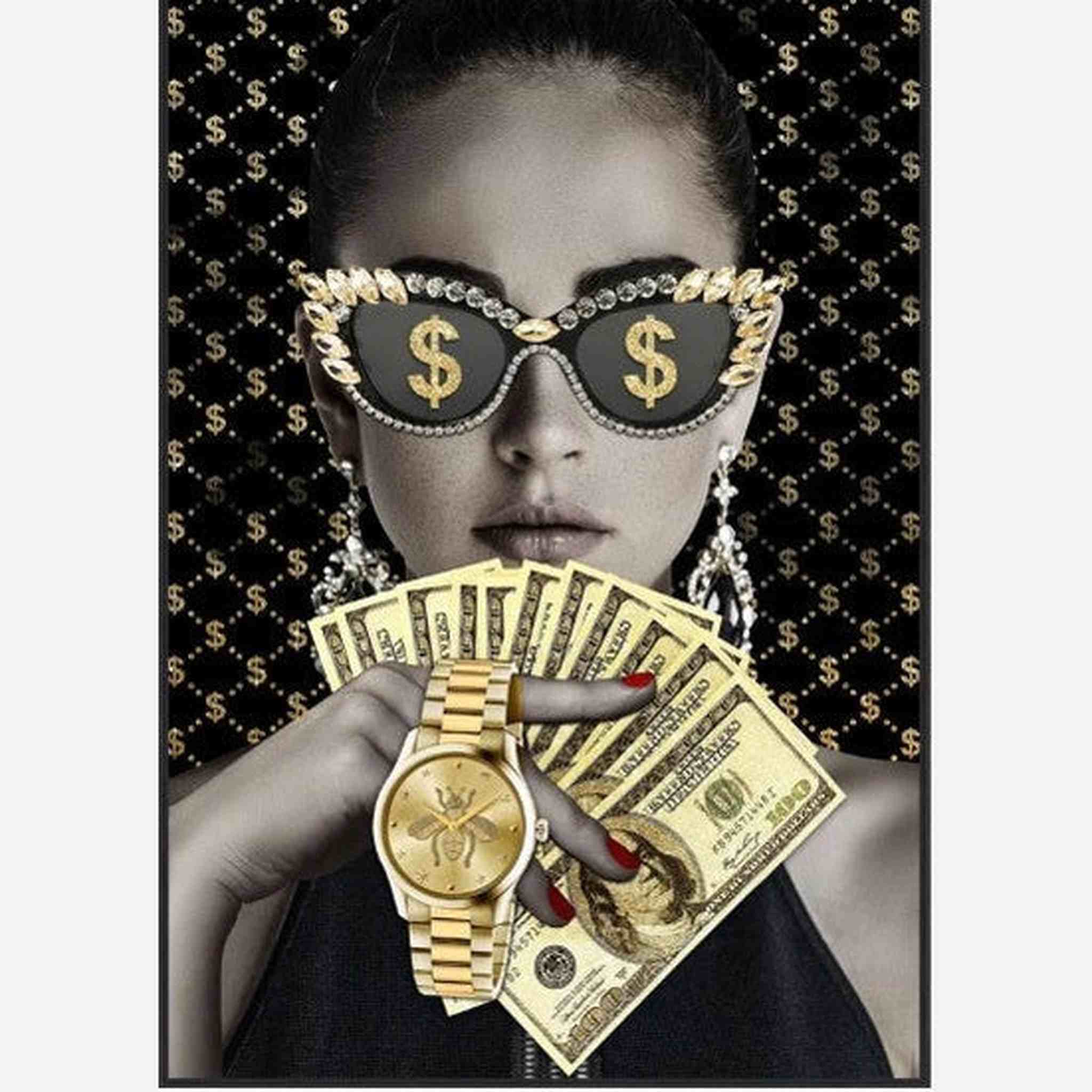 QUADRO VETRO MONEY 80x120