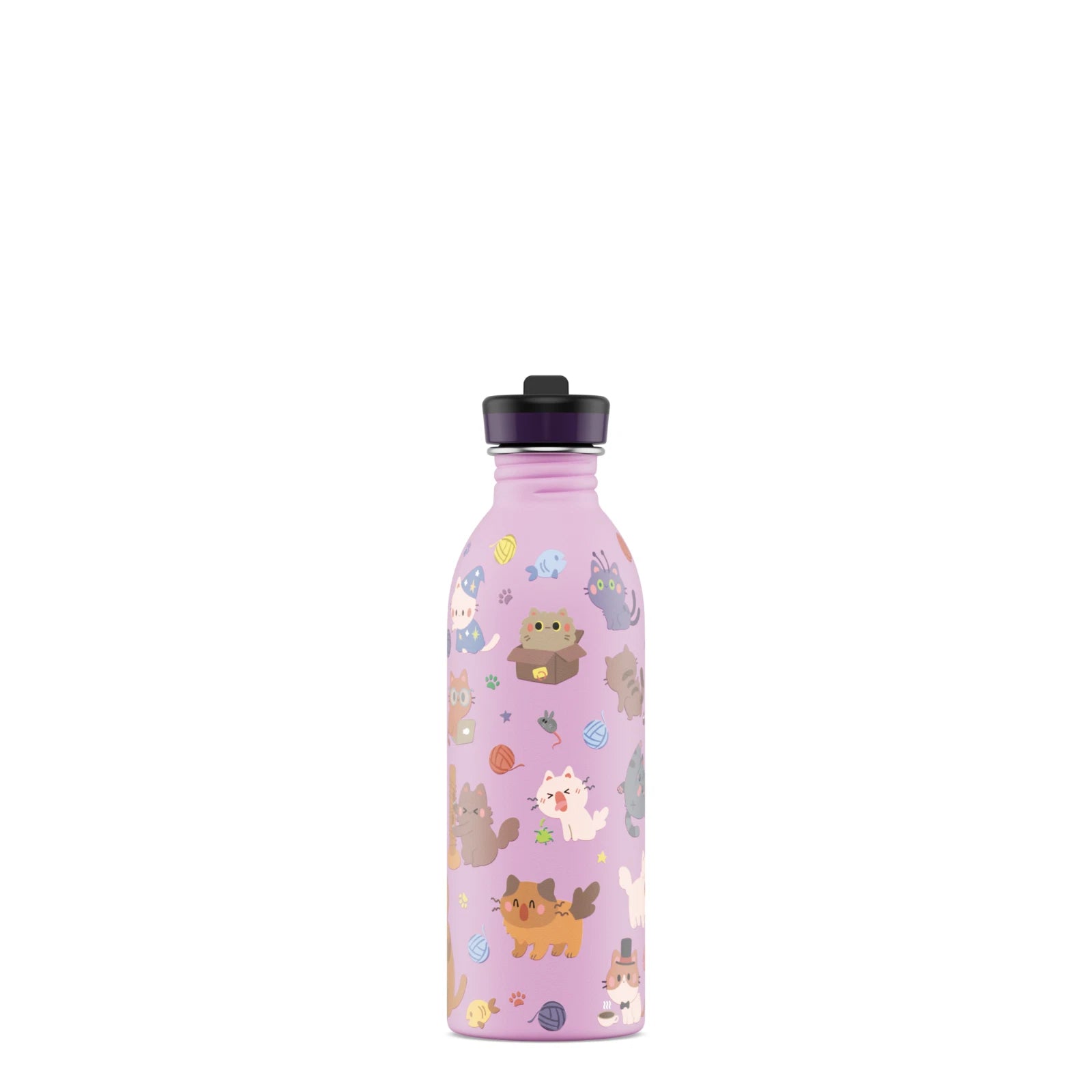 24Bottles Urban Bottle 500 Meow Friends – Borraccia per Bambini con Cannuccia
