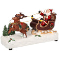 Santa carriage animatedMulticolor-B/O-LED-28,6x11,2x16,1cm