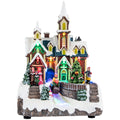 Scene church river animatedMulticolor-B/O-LED-19x18x24,5cm