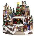 Scene Xmas street train station animatedMulticolor-Adapter-LED-