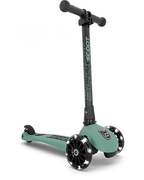 SCOOT AND RIDE - Highwaykick 3S LED – Monopattino Verde Foresta 3-6 anni