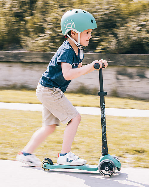 SCOOT AND RIDE - Highwaykick 3S LED – Monopattino Verde Foresta 3-6 anni