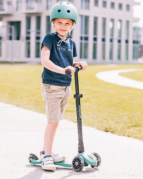 SCOOT AND RIDE - Highwaykick 3S LED – Monopattino Verde Foresta 3-6 anni