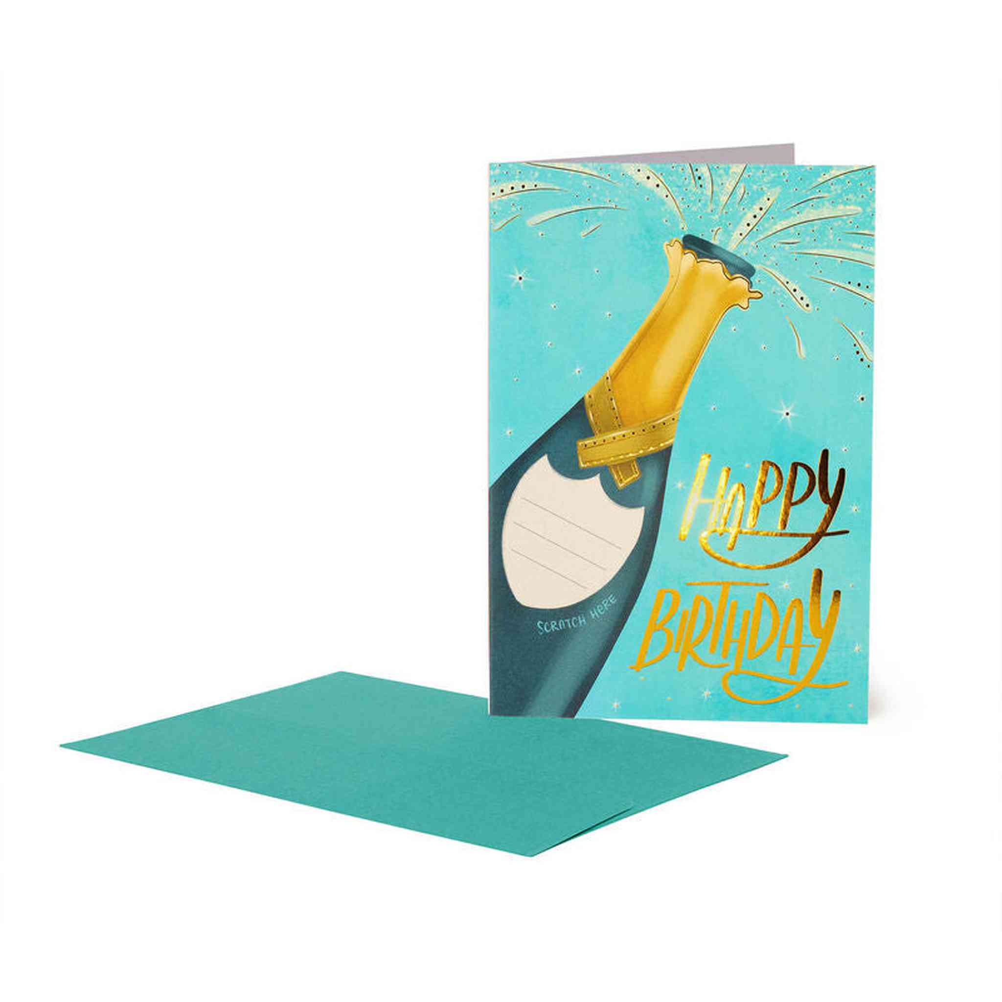 SCRATCH TO REVEAL GREETING CARD - BOTTLE